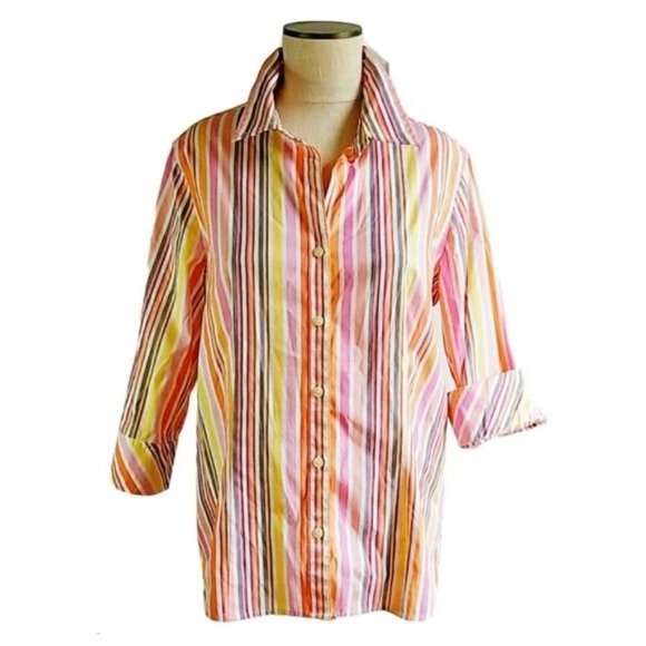 COLLARED Shirt Button Up DOWN Blouse Top Liz Claiborne Women's WOMAN'S SIZE 12 - Picture 2 of 10